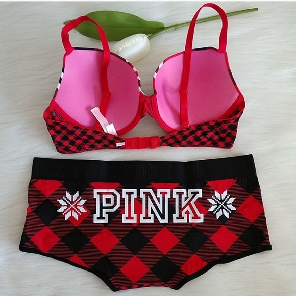 ❌SET🌷34B PINK VS PUSH-UP BRA +  BOYSHORT S. - Picture 2 of 2